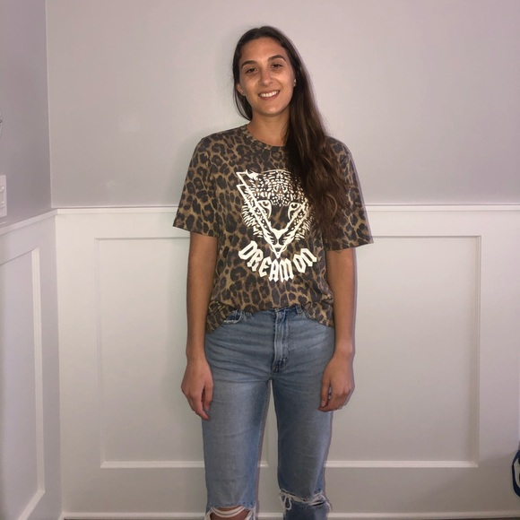 Leopard Print Graphic Oversized Tee - Picture 2 of 3